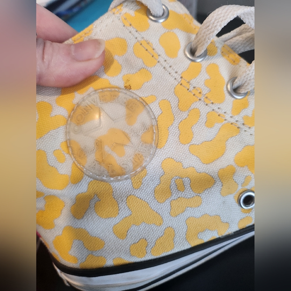 Converse Multi Bright Colored High-Top Sneakers Canvas Cheetah Print Color Block - Picture 11 of 13